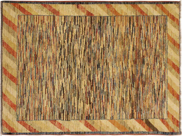 Shabby Chic Gabbeh Trista Blue/Beige Wool Rug - 3'4'' x 4'8''